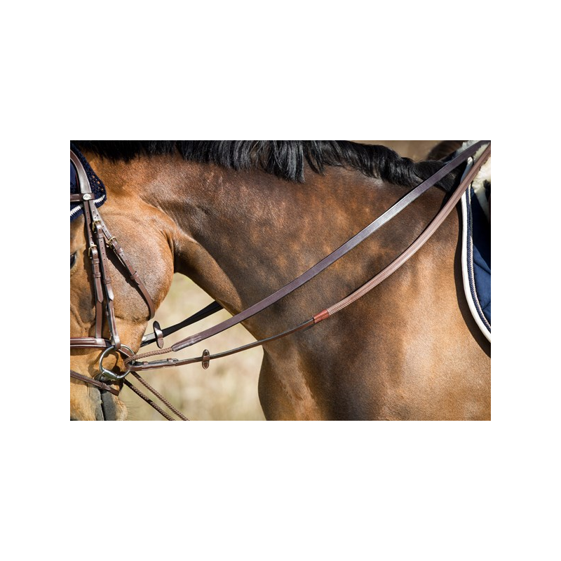 Renes allem.cuir/corde poney brun-Enrênement cheval