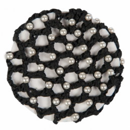 Resille noir avec perles synthetiques-Accessoires de concours