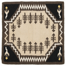 Tapis navajo laine sioux brun beige-Tapis d'equitation americaine